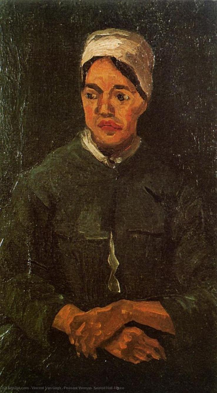 Wikoo.org - موسوعة الفنون الجميلة - اللوحة، العمل الفني Vincent Van Gogh - Peasant Woman, Seated Half-Figure