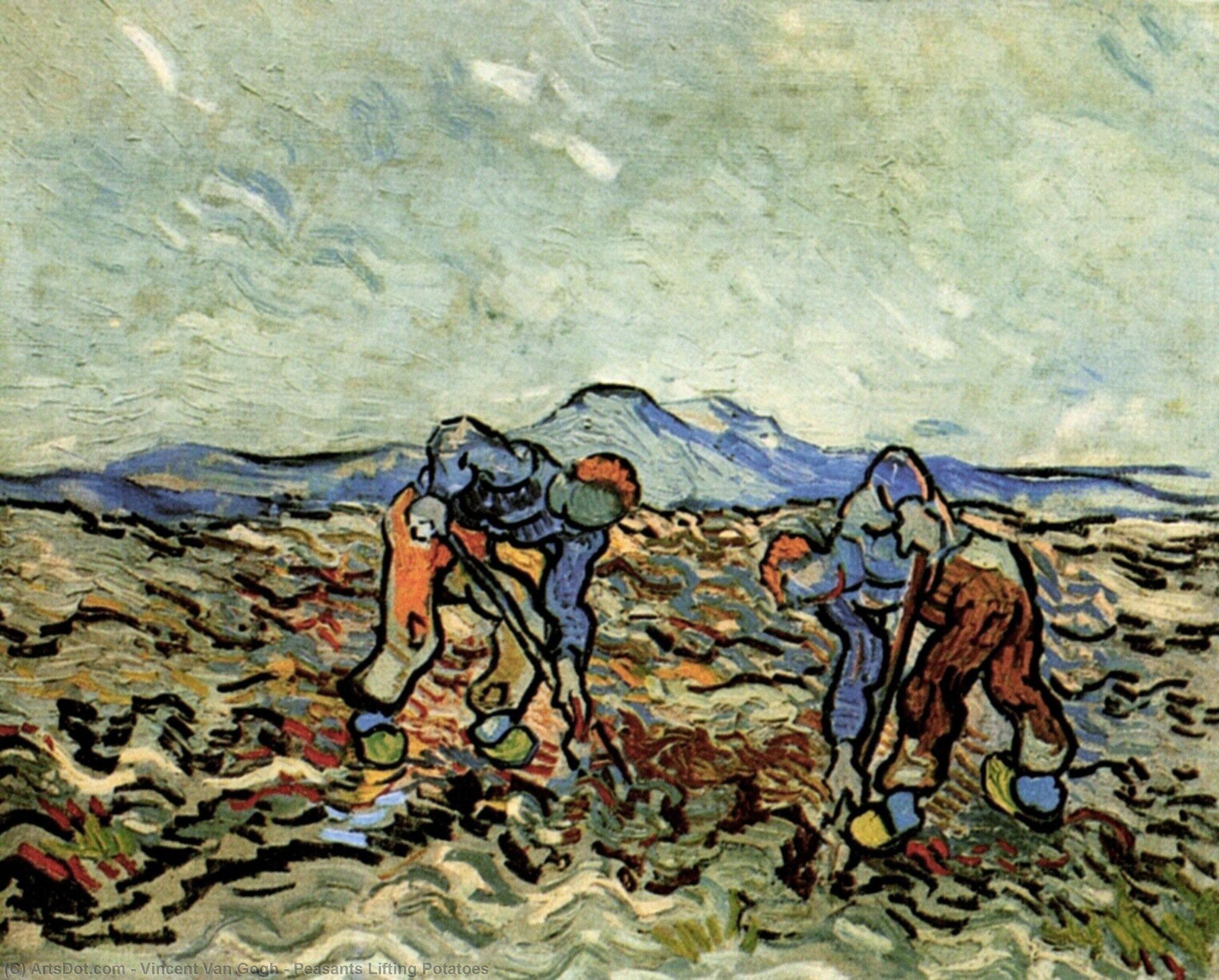 WikiOO.org – 美術百科全書 - 繪畫，作品 Vincent Van Gogh - 农民提升土豆
