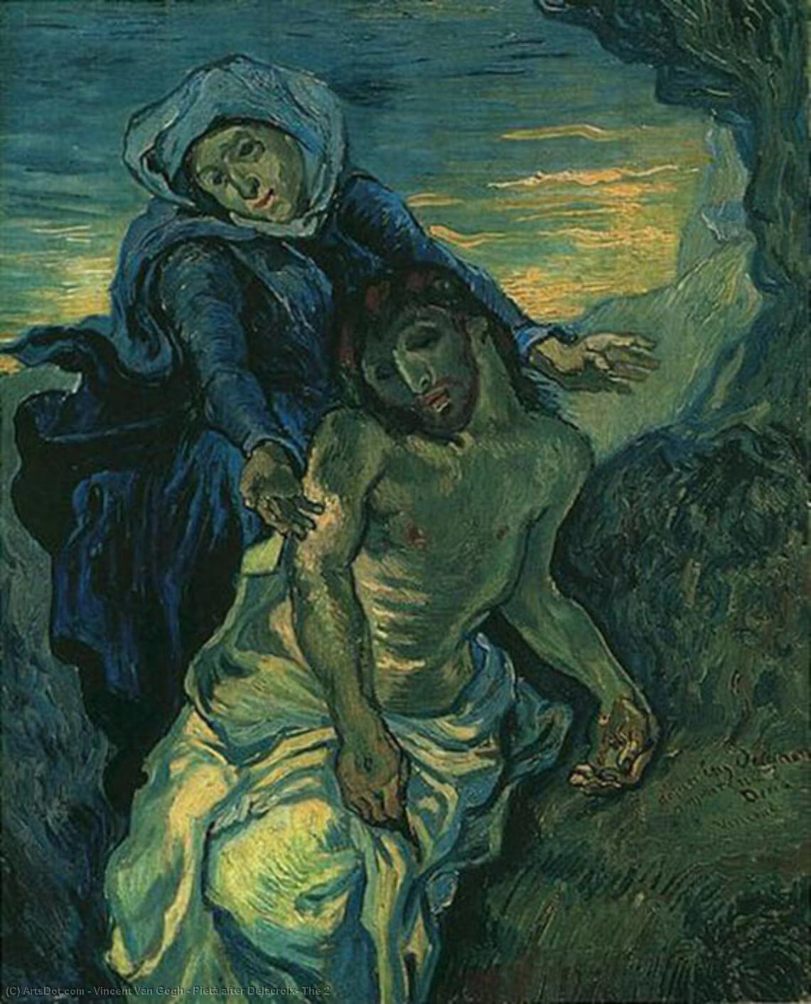 Wikioo.org - The Encyclopedia of Fine Arts - Painting, Artwork by Vincent Van Gogh - Pietà after Delacroix, The 2