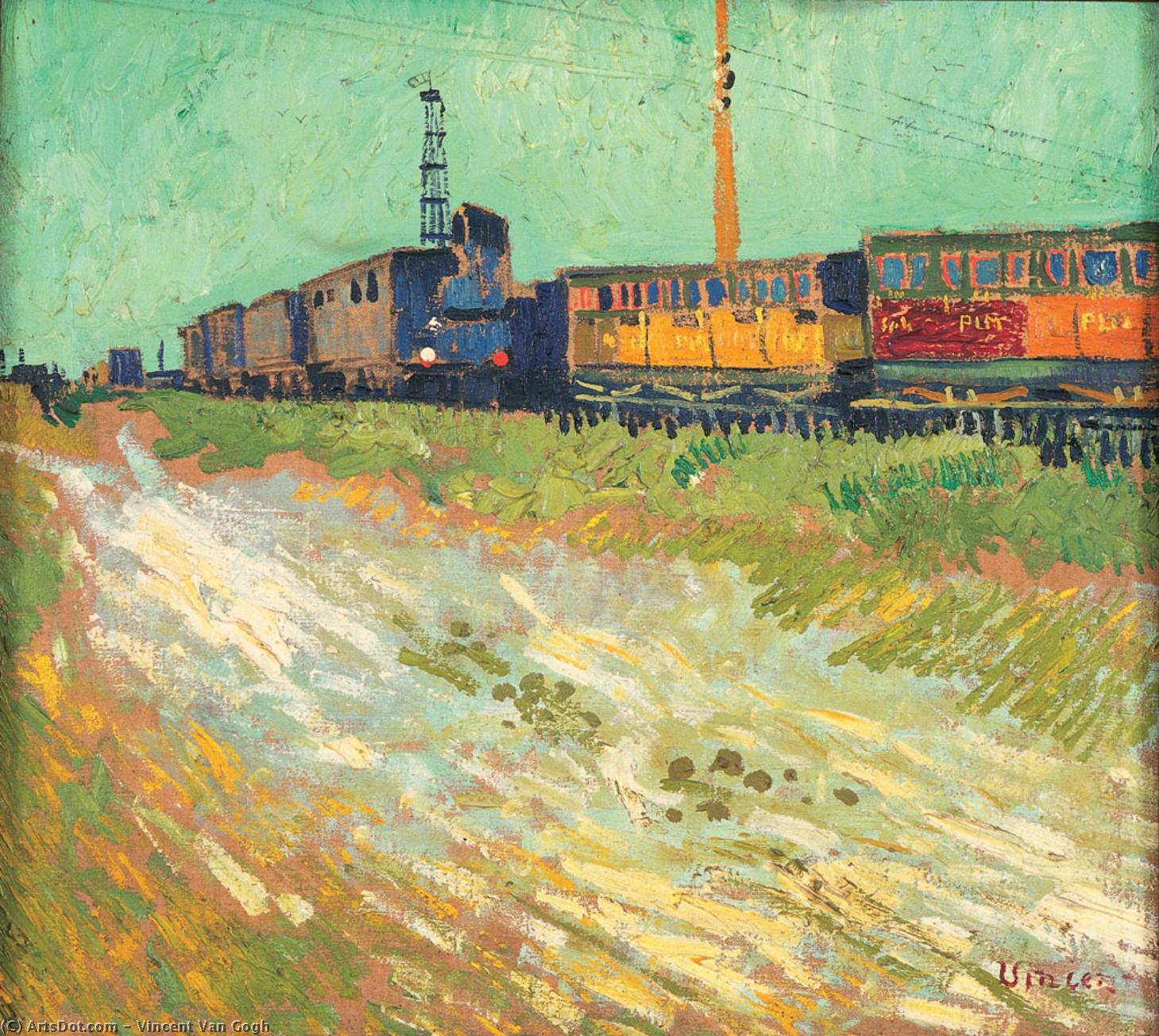 WikiOO.org - Encyclopedia of Fine Arts - Maleri, Artwork Vincent Van Gogh - Railway Carriages