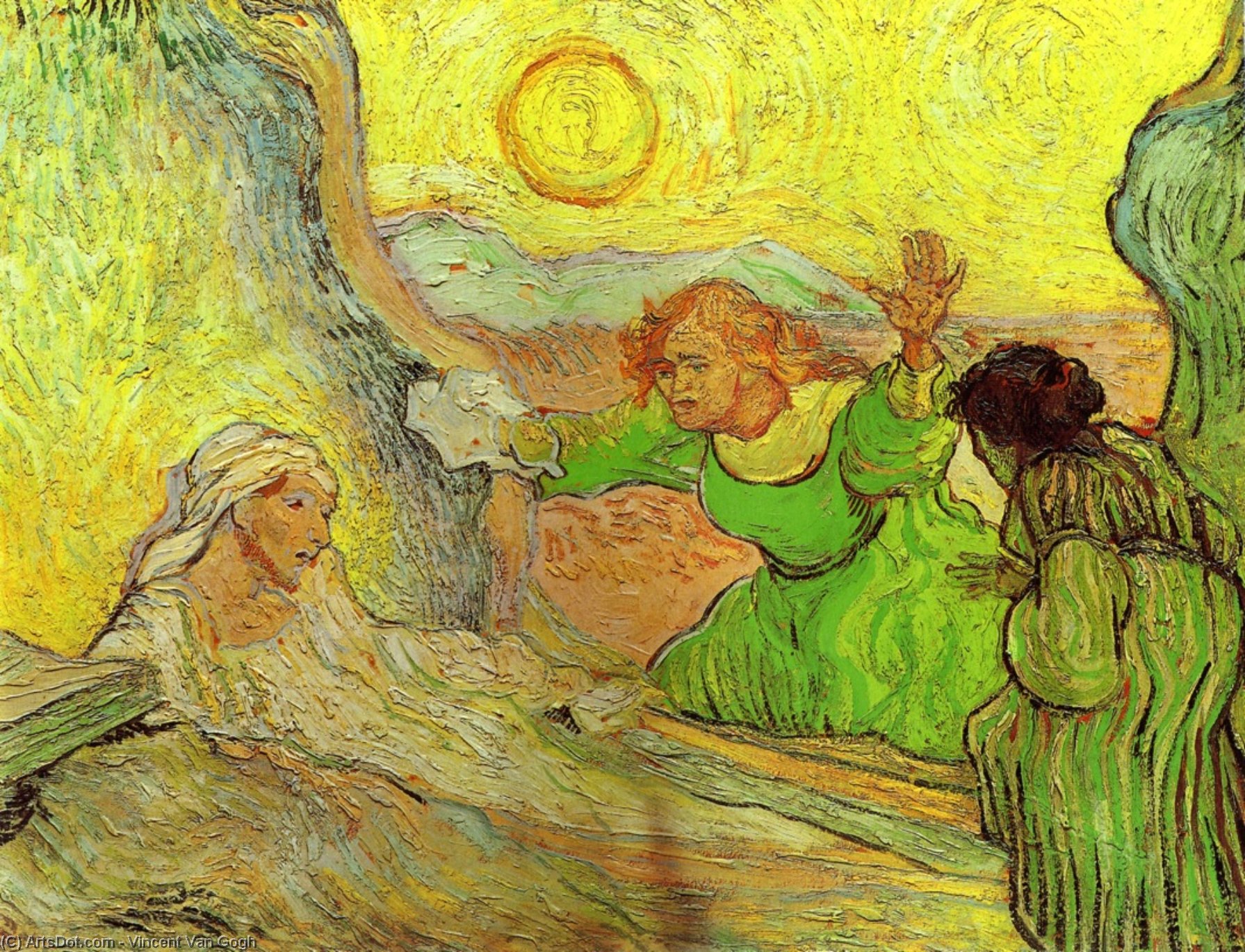 WikiOO.org - Encyclopedia of Fine Arts - Maleri, Artwork Vincent Van Gogh - Raising of Lazarus after Rembrandt, The
