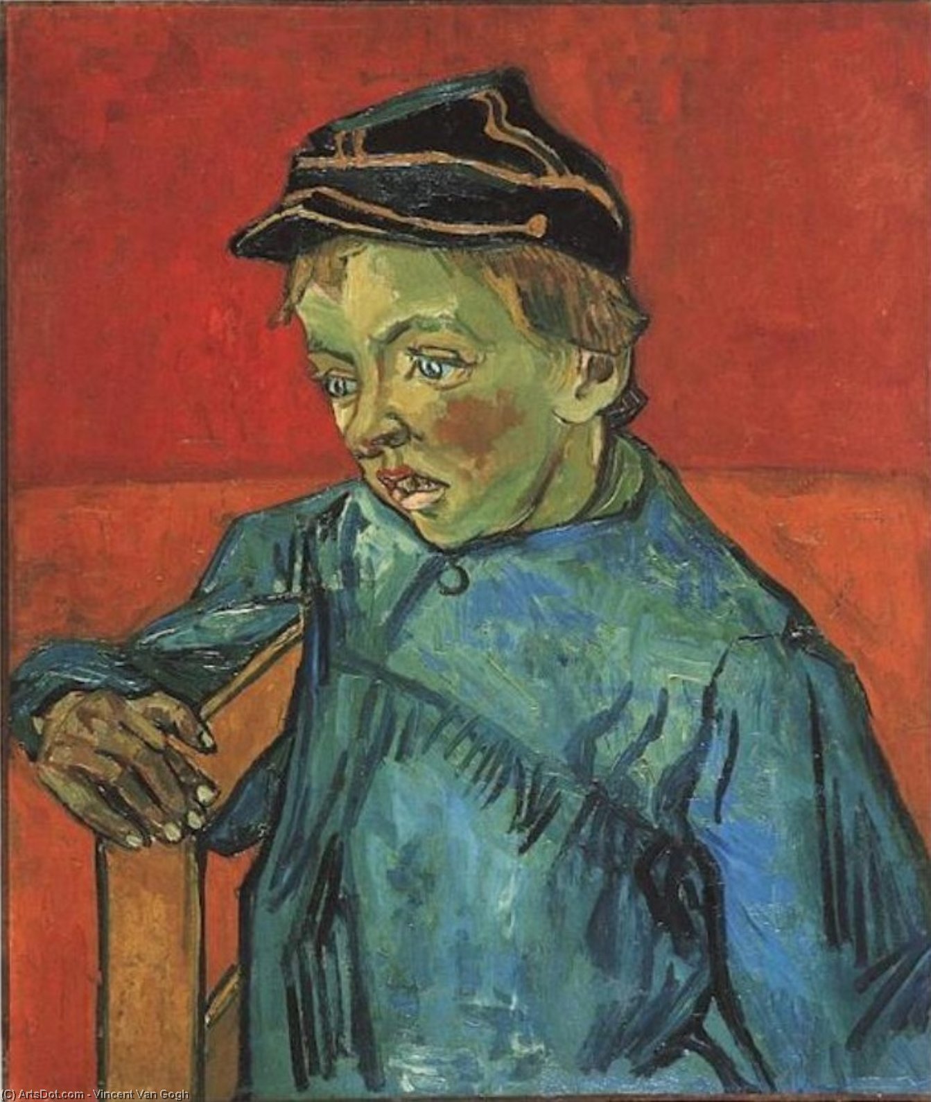 Wikioo.org - The Encyclopedia of Fine Arts - Painting, Artwork by Vincent Van Gogh - Schoolboy Camille Roulin, The