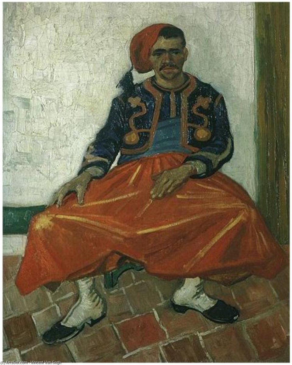 Wikioo.org - The Encyclopedia of Fine Arts - Painting, Artwork by Vincent Van Gogh - Seated Zouave, The