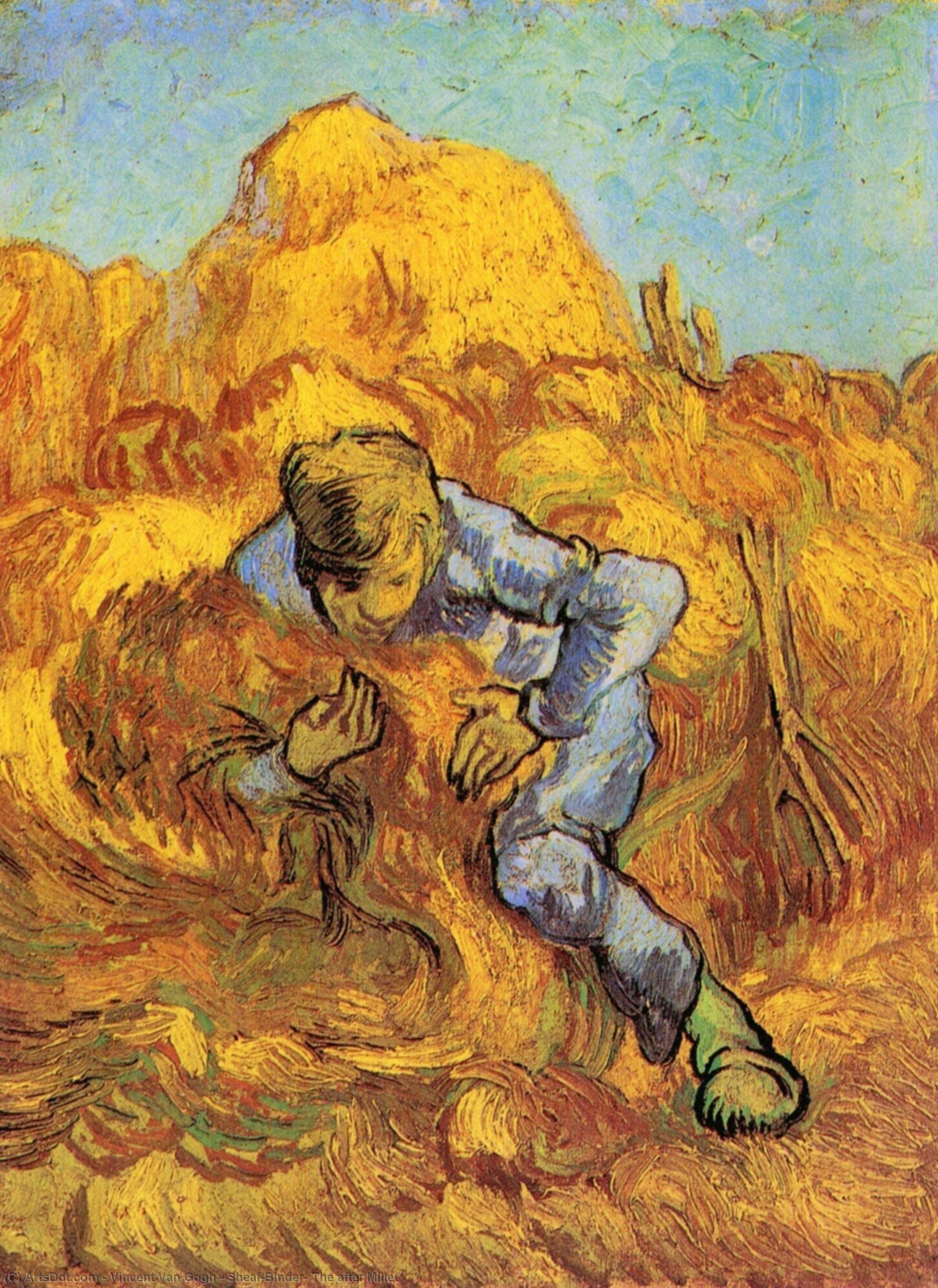 WikiOO.org - Güzel Sanatlar Ansiklopedisi - Resim, Resimler Vincent Van Gogh - Sheaf-Binder, The after Millet