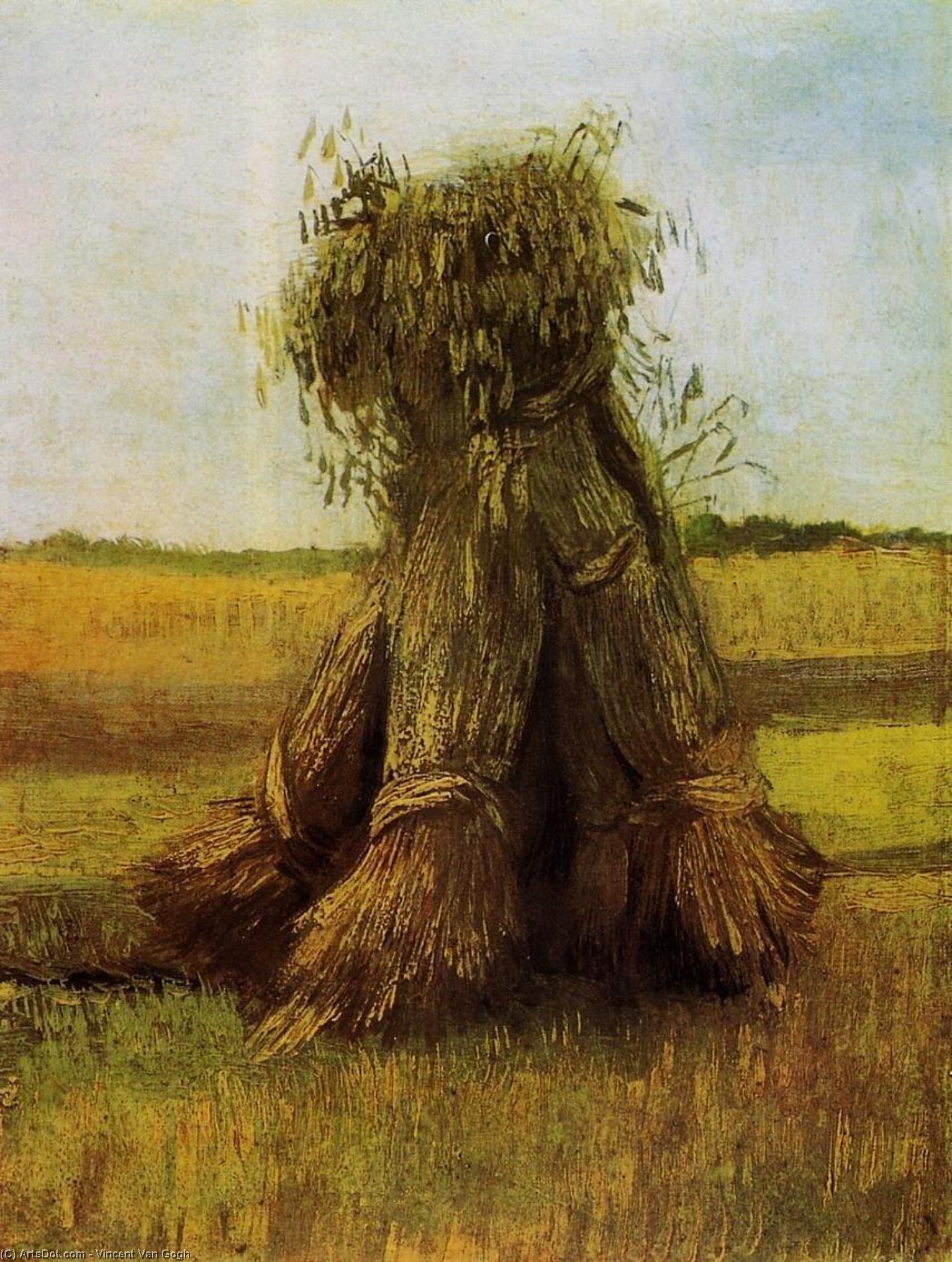 Wikioo.org - The Encyclopedia of Fine Arts - Painting, Artwork by Vincent Van Gogh - Sheaves of Wheat in a Field