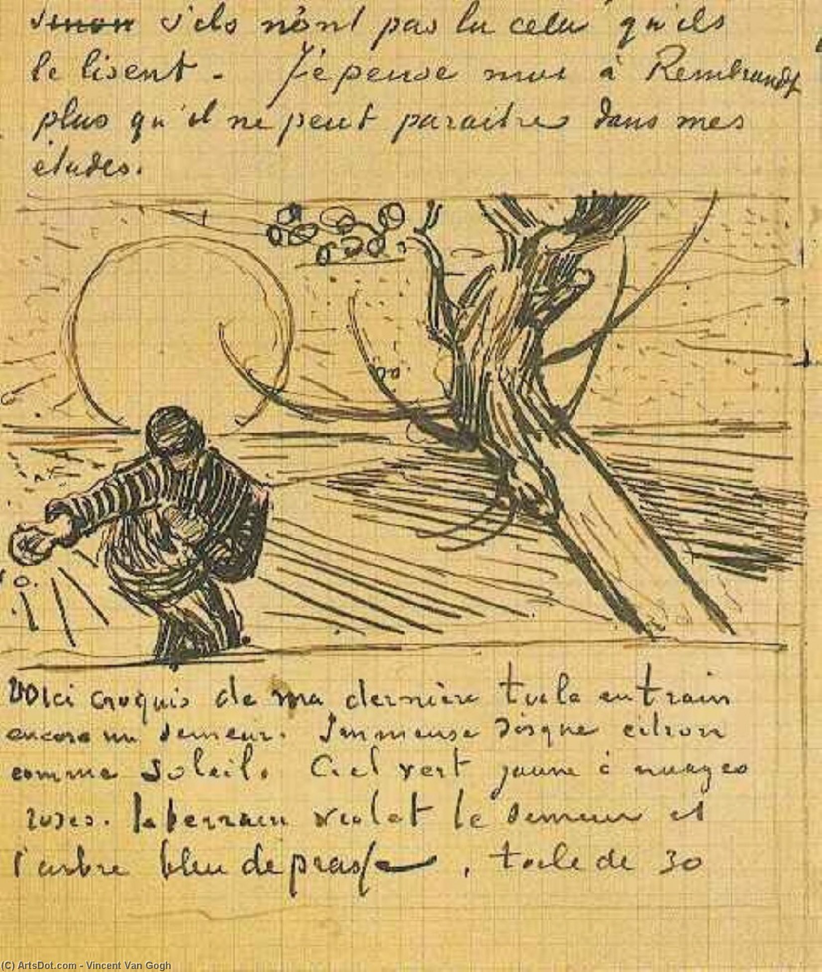 Wikioo.org - สารานุกรมวิจิตรศิลป์ - จิตรกรรม Vincent Van Gogh - Sower, The 5 letters