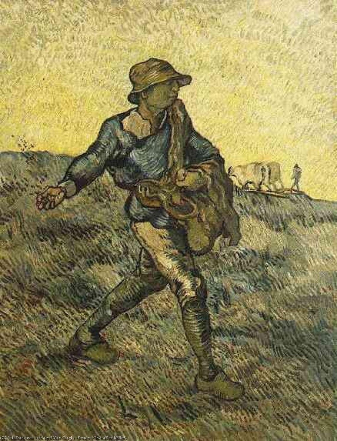 Wikioo.org – L'Enciclopedia delle Belle Arti - Pittura, Opere di Vincent Van Gogh - Seminatore dopodomani  dietro  miglio
