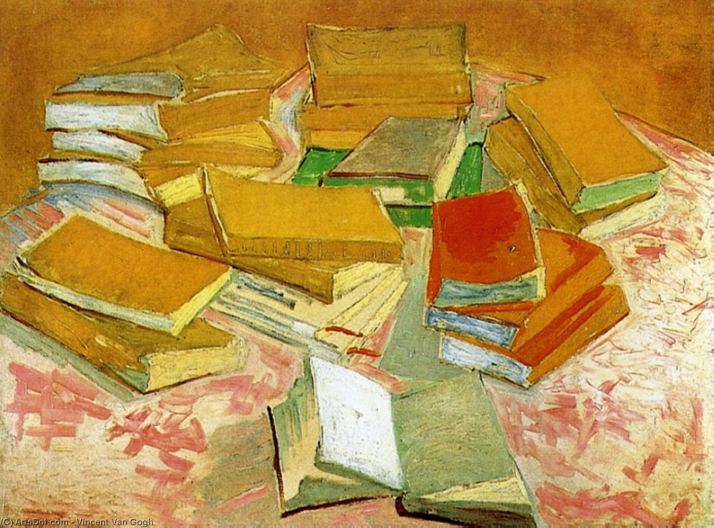WikiOO.org - Encyclopedia of Fine Arts - Maľba, Artwork Vincent Van Gogh - Still Life French Novels