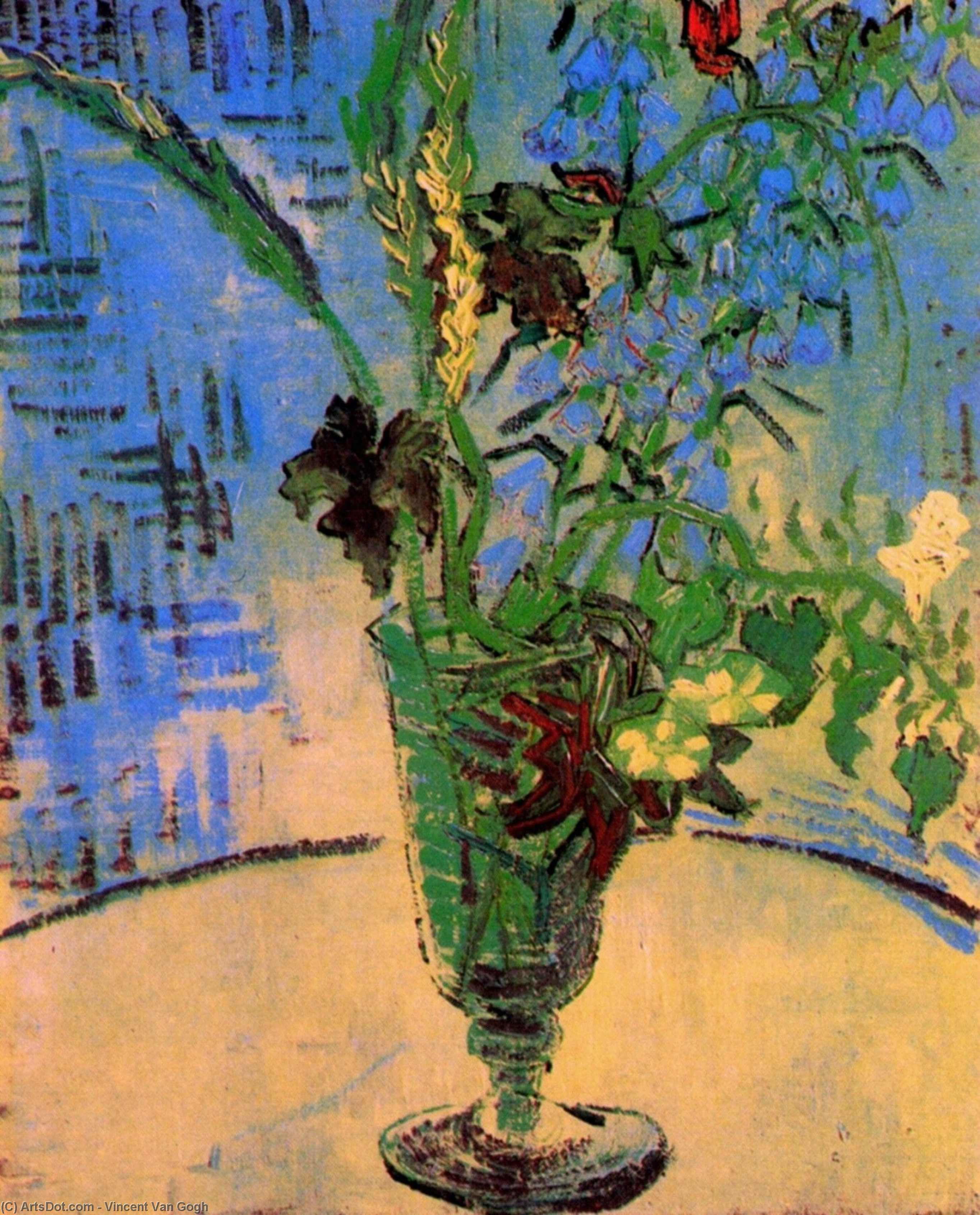 Wikioo.org - The Encyclopedia of Fine Arts - Painting, Artwork by Vincent Van Gogh - Still Life Glass with Wild Flowers