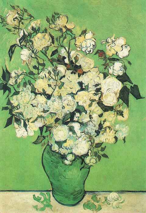 Wikioo.org - The Encyclopedia of Fine Arts - Painting, Artwork by Vincent Van Gogh - Still Life Pink Roses in a Vase
