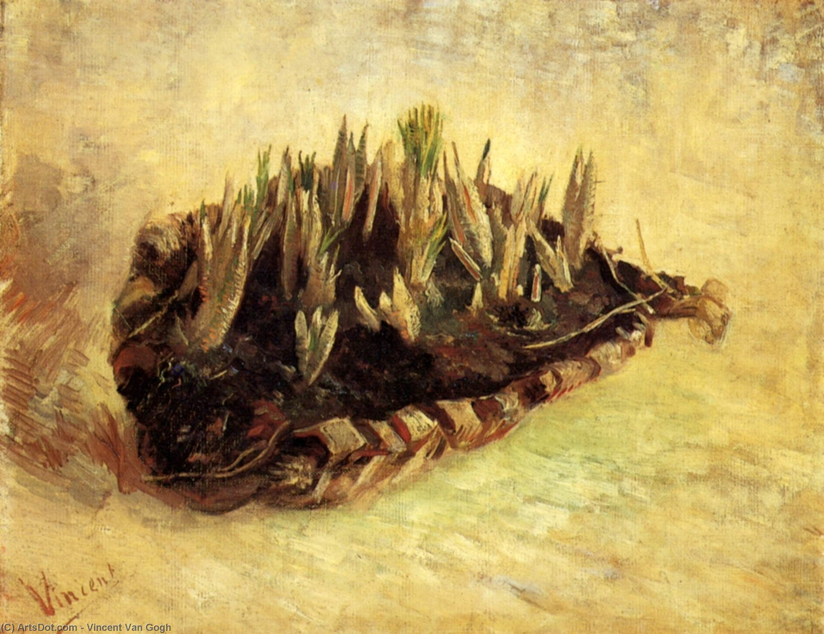 WikiOO.org – 美術百科全書 - 繪畫，作品 Vincent Van Gogh - 仍然的生活 与  一个  篮  的  番红花