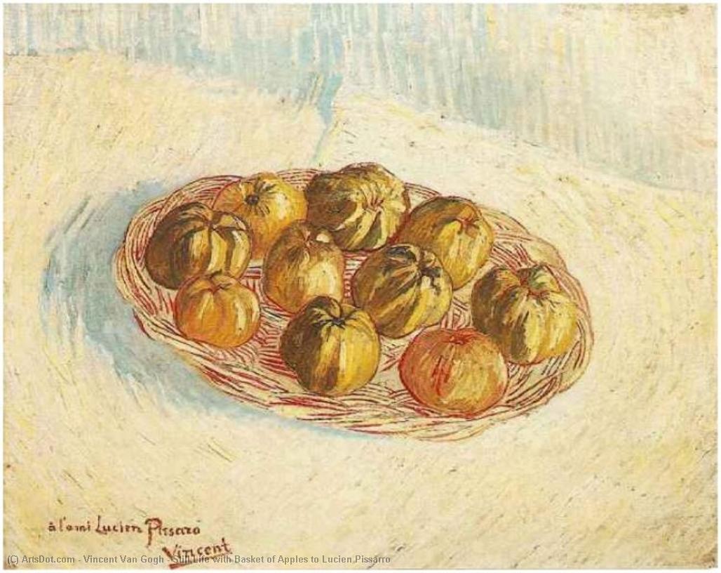 Wikioo.org - The Encyclopedia of Fine Arts - Painting, Artwork by Vincent Van Gogh - Still Life with Basket of Apples to Lucien Pissarro