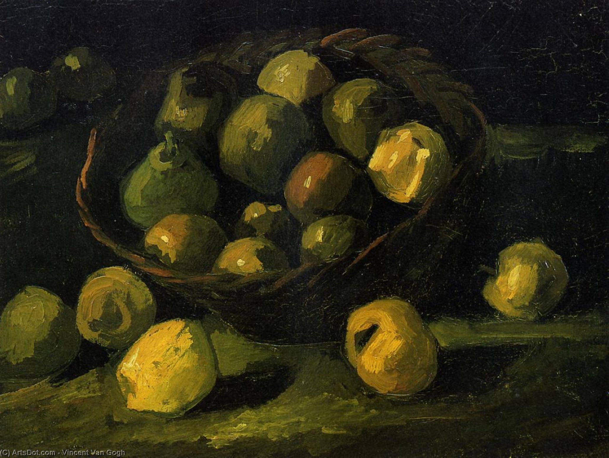 Wikioo.org - The Encyclopedia of Fine Arts - Painting, Artwork by Vincent Van Gogh - Still Life with Basket of Apples