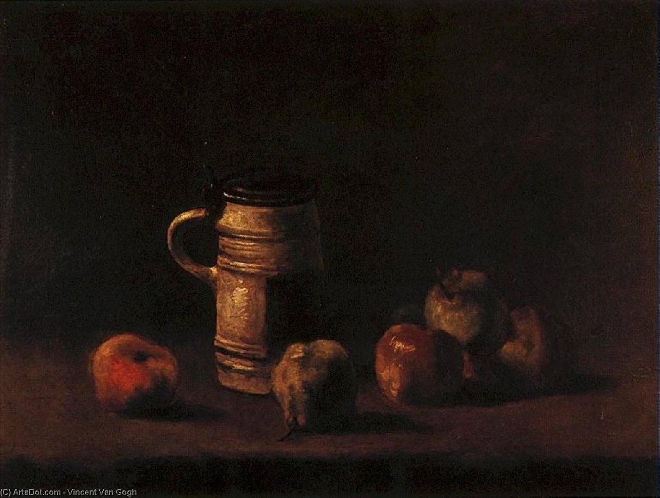 WikiOO.org - Енциклопедия за изящни изкуства - Живопис, Произведения на изкуството Vincent Van Gogh - Still Life with Beer Mug and Fruit