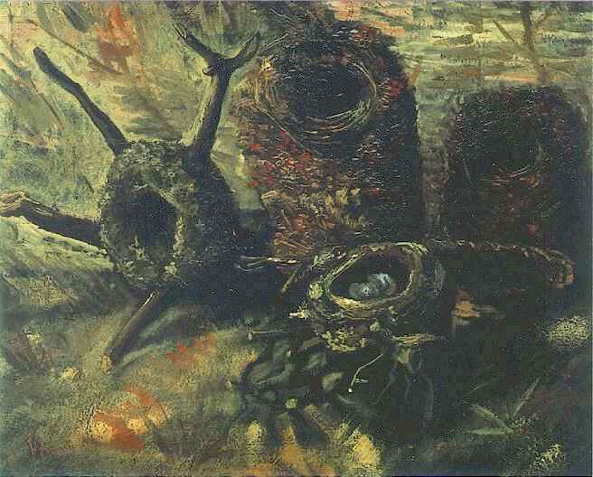 Wikioo.org - The Encyclopedia of Fine Arts - Painting, Artwork by Vincent Van Gogh - Still Life with Birds' Nests