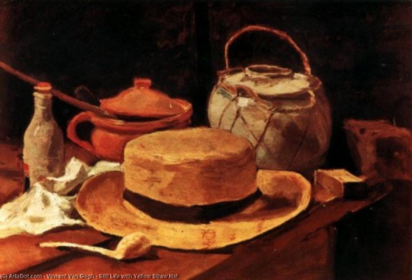 Wikioo.org - The Encyclopedia of Fine Arts - Painting, Artwork by Vincent Van Gogh - Still Life with Yellow Straw Hat