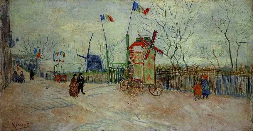 Wikioo.org - The Encyclopedia of Fine Arts - Painting, Artwork by Vincent Van Gogh - Street Scene in Montmartre Le Moulin a Poivre