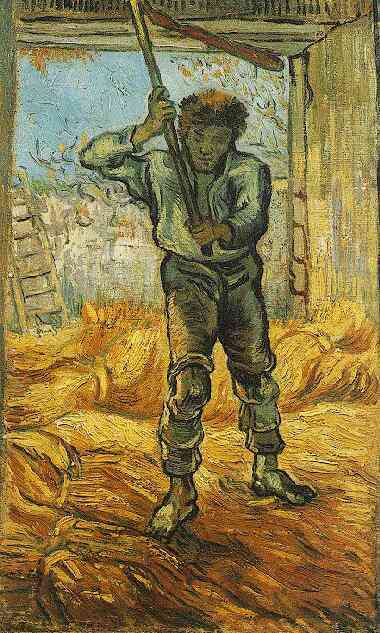 Wikioo.org - The Encyclopedia of Fine Arts - Painting, Artwork by Vincent Van Gogh - Thresher after Millet, The