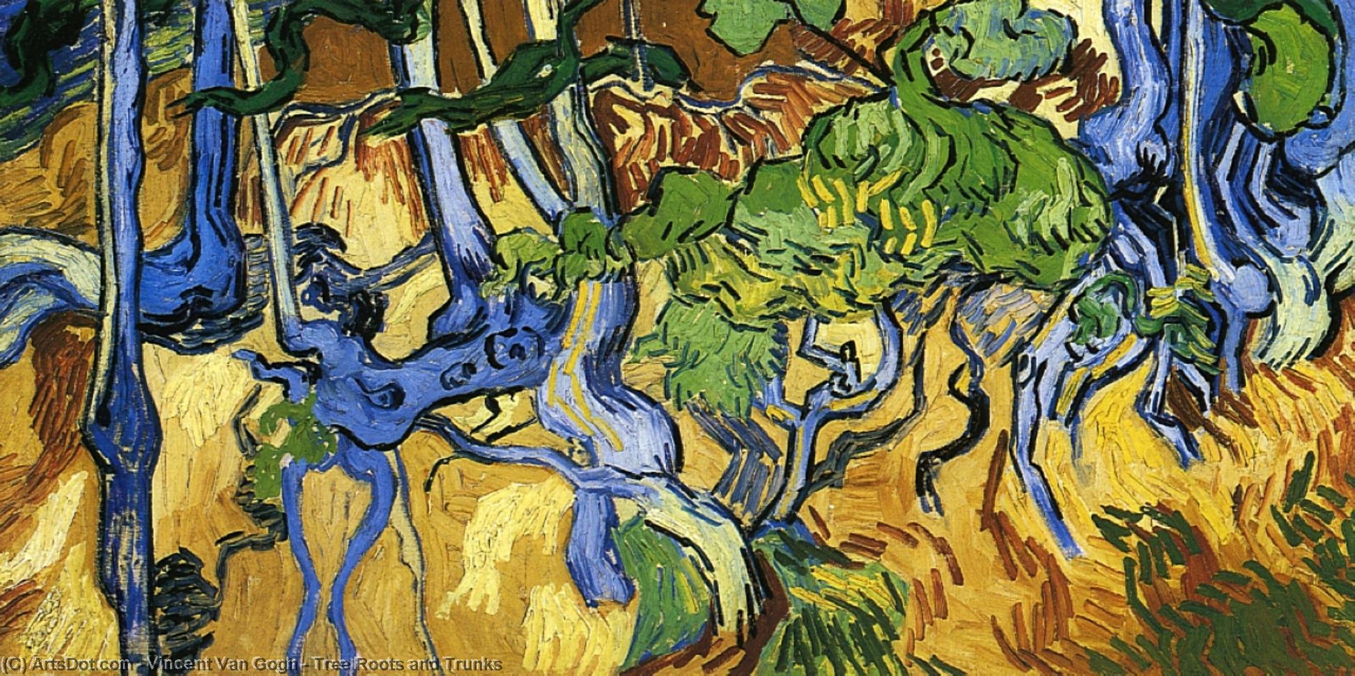 WikiOO.org - Enciklopedija likovnih umjetnosti - Slikarstvo, umjetnička djela Vincent Van Gogh - Tree Roots and Trunks