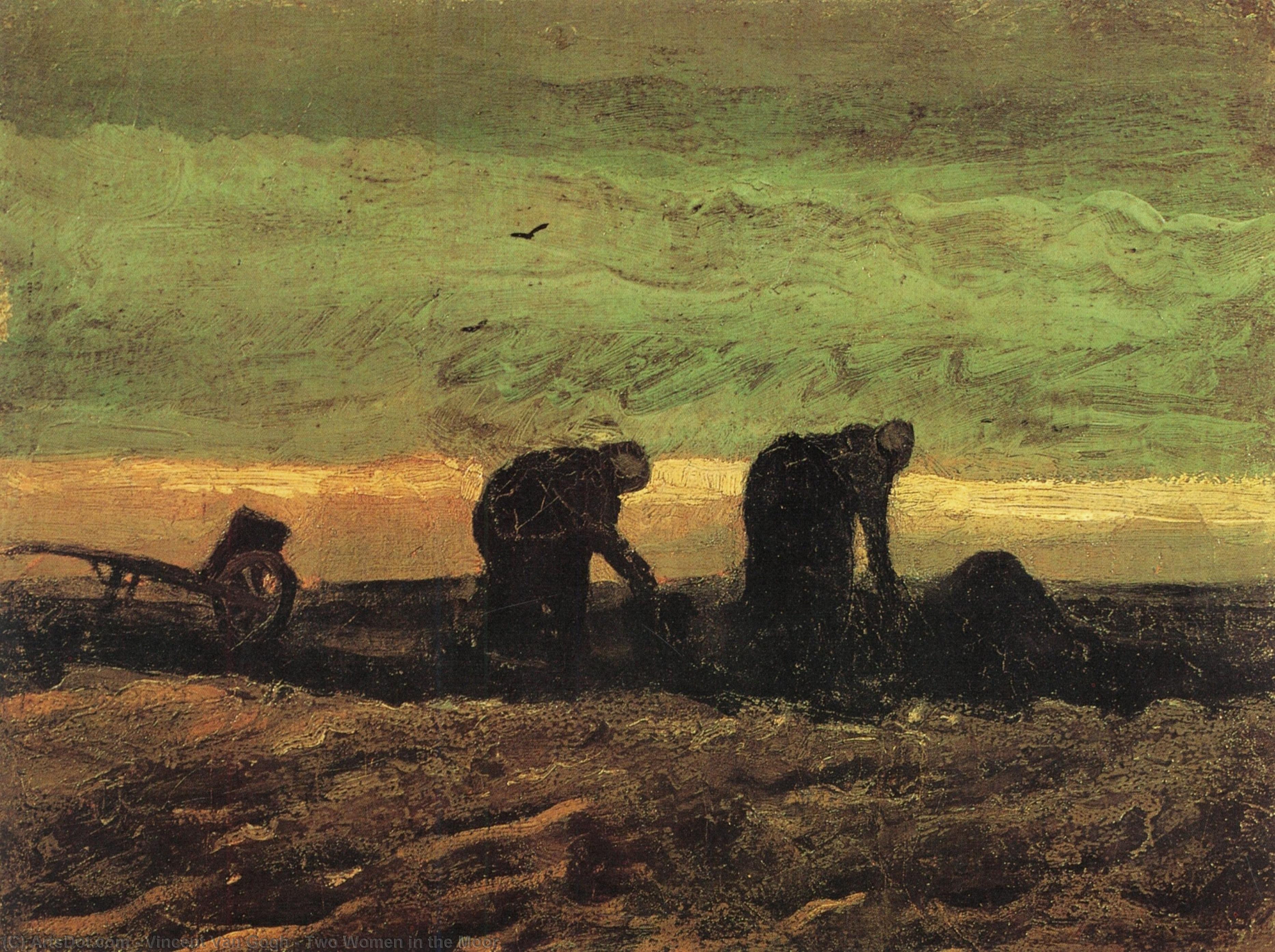 WikiOO.org - Enciklopedija dailės - Tapyba, meno kuriniai Vincent Van Gogh - Two Women in the Moor