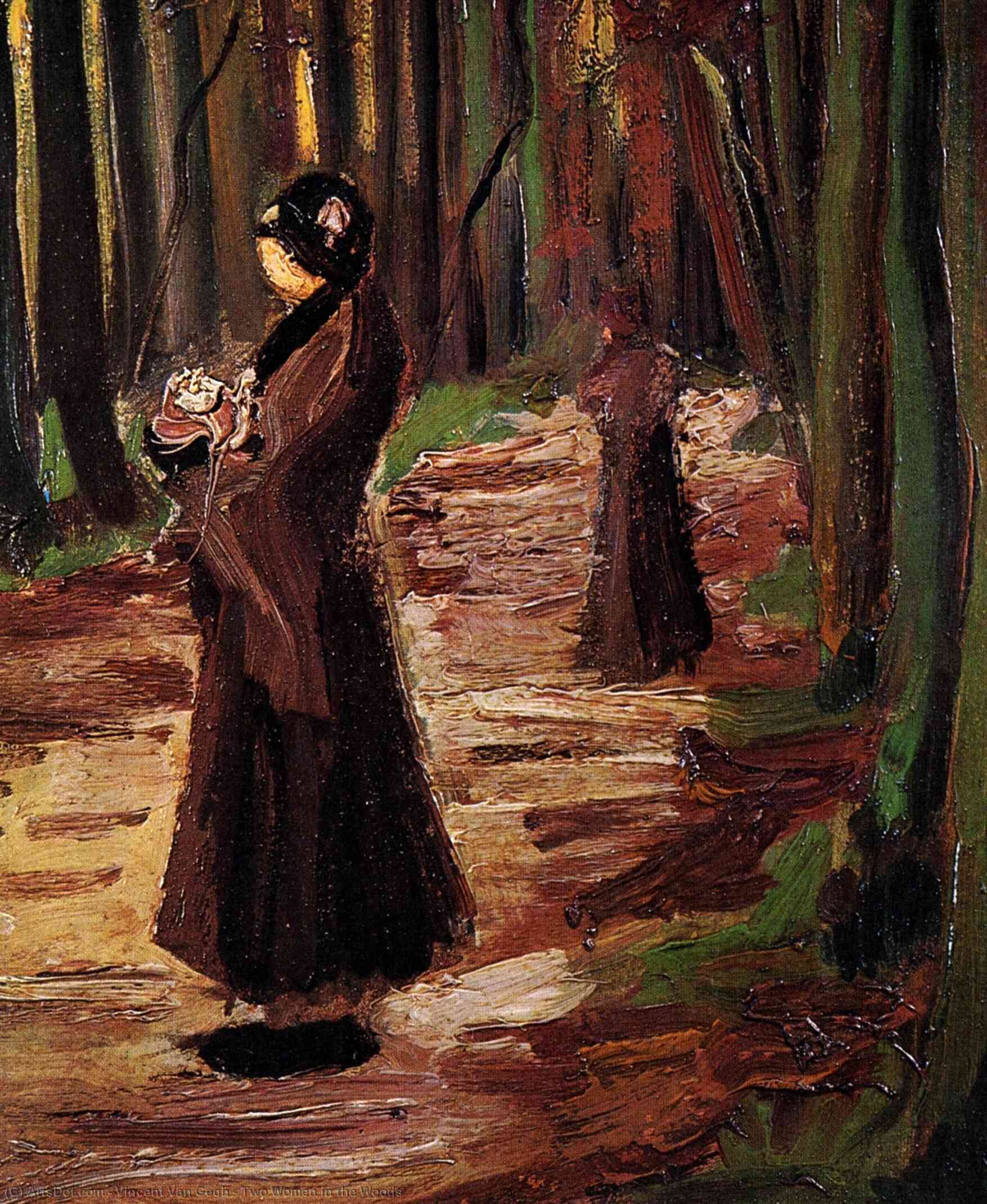 Wikioo.org - The Encyclopedia of Fine Arts - Painting, Artwork by Vincent Van Gogh - Two Women in the Woods