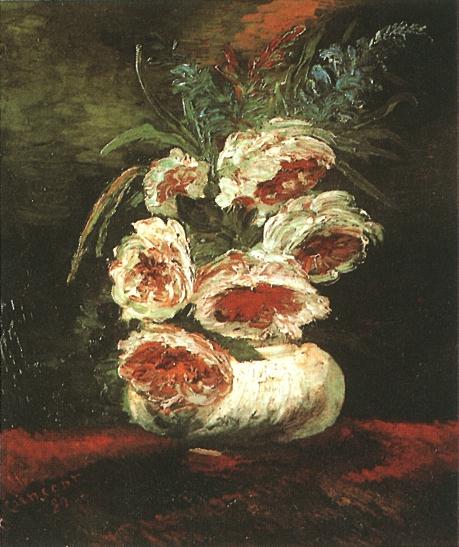 Wikioo.org - The Encyclopedia of Fine Arts - Painting, Artwork by Vincent Van Gogh - Vase with Peonies