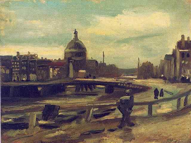 Wikioo.org - Encyklopedia Sztuk Pięknych - Malarstwo, Grafika Vincent Van Gogh - View of Amsterdam from Central Station