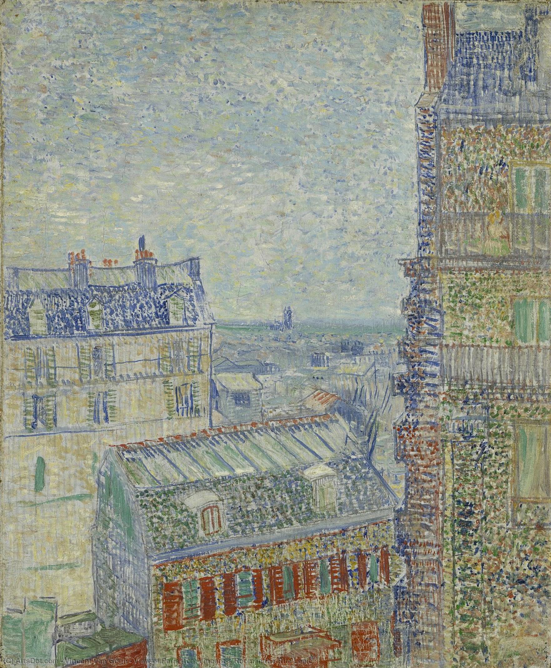 WikiOO.org – 美術百科全書 - 繪畫，作品 Vincent Van Gogh -  查看  巴黎 从 Vincent's 房间  在 街 勒皮克