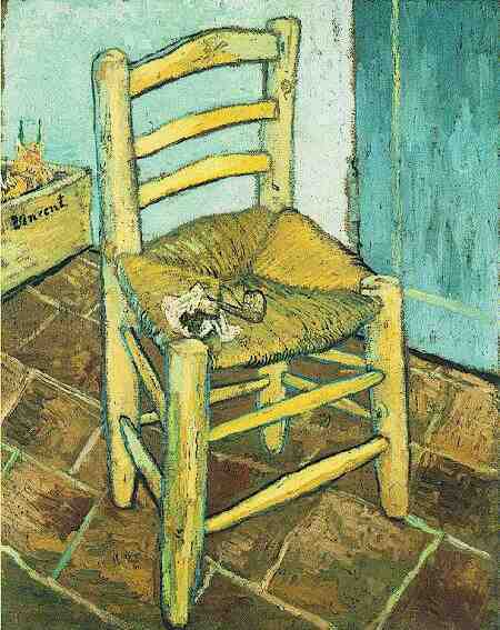 Wikioo.org – L'Enciclopedia delle Belle Arti - Pittura, Opere di Vincent Van Gogh - Sedia di Vincent con la sua pipa