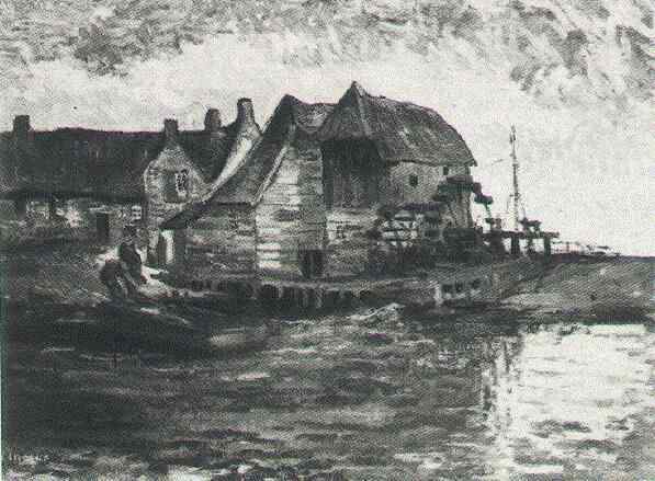 WikiOO.org - Enciklopedija dailės - Tapyba, meno kuriniai Vincent Van Gogh - Water Mill at Gennep