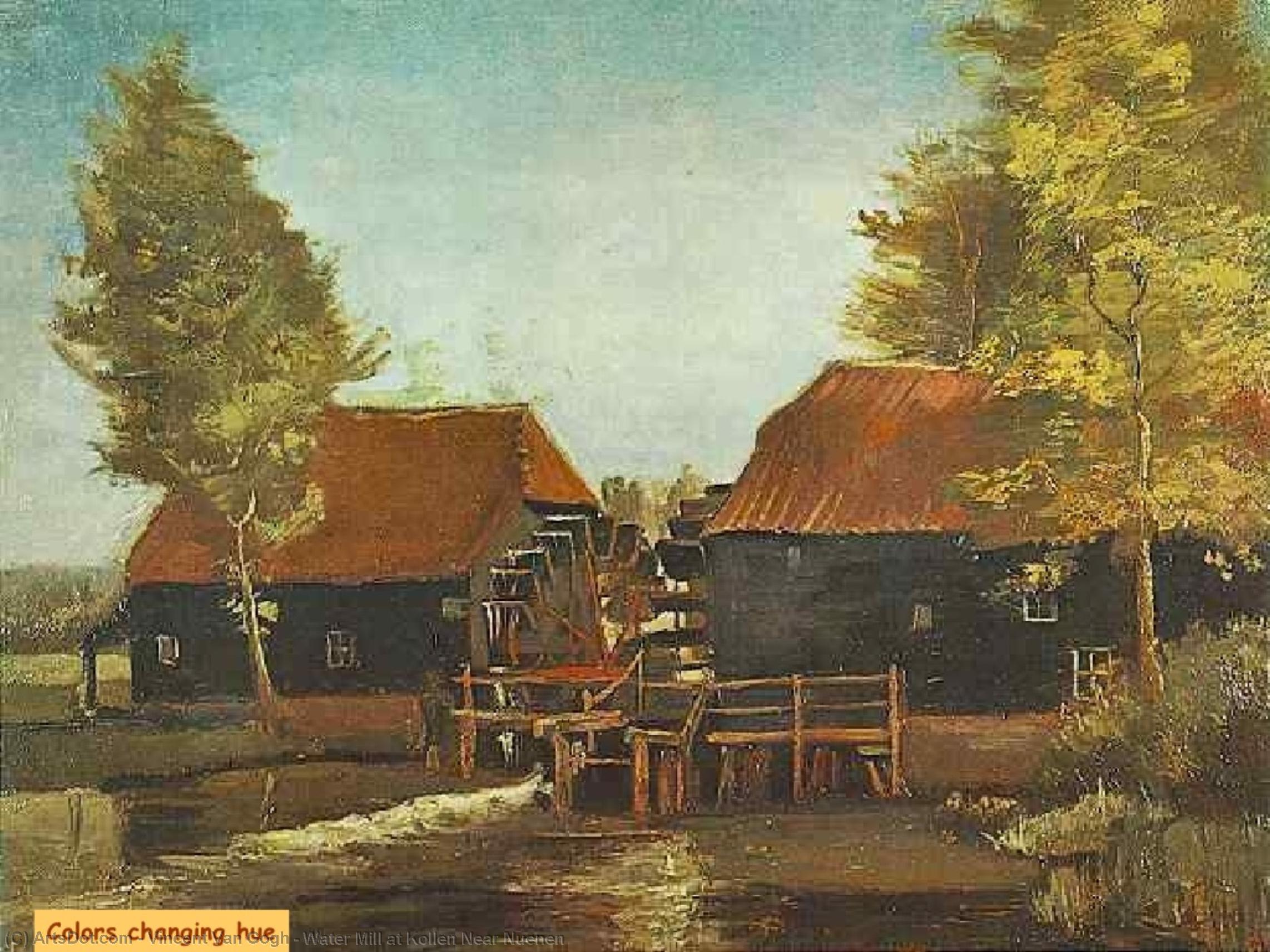 Wikoo.org - موسوعة الفنون الجميلة - اللوحة، العمل الفني Vincent Van Gogh - Water Mill at Kollen Near Nuenen
