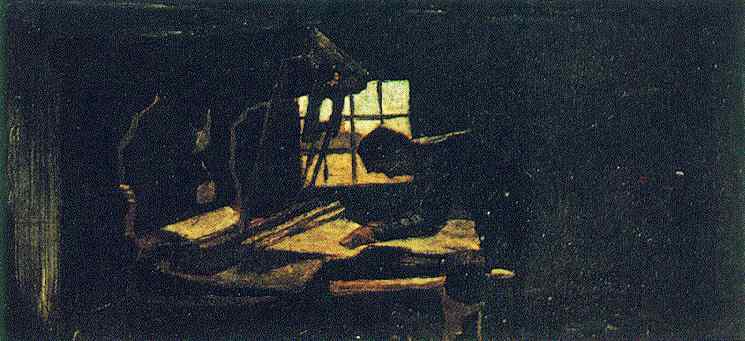 Wikioo.org - The Encyclopedia of Fine Arts - Painting, Artwork by Vincent Van Gogh - Weaver Arranging Threads 2