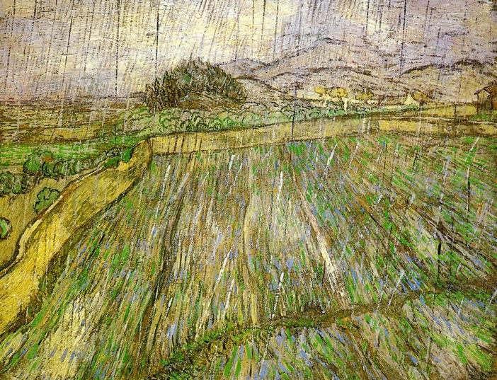 Wikioo.org - The Encyclopedia of Fine Arts - Painting, Artwork by Vincent Van Gogh - Wheat Field in Rain