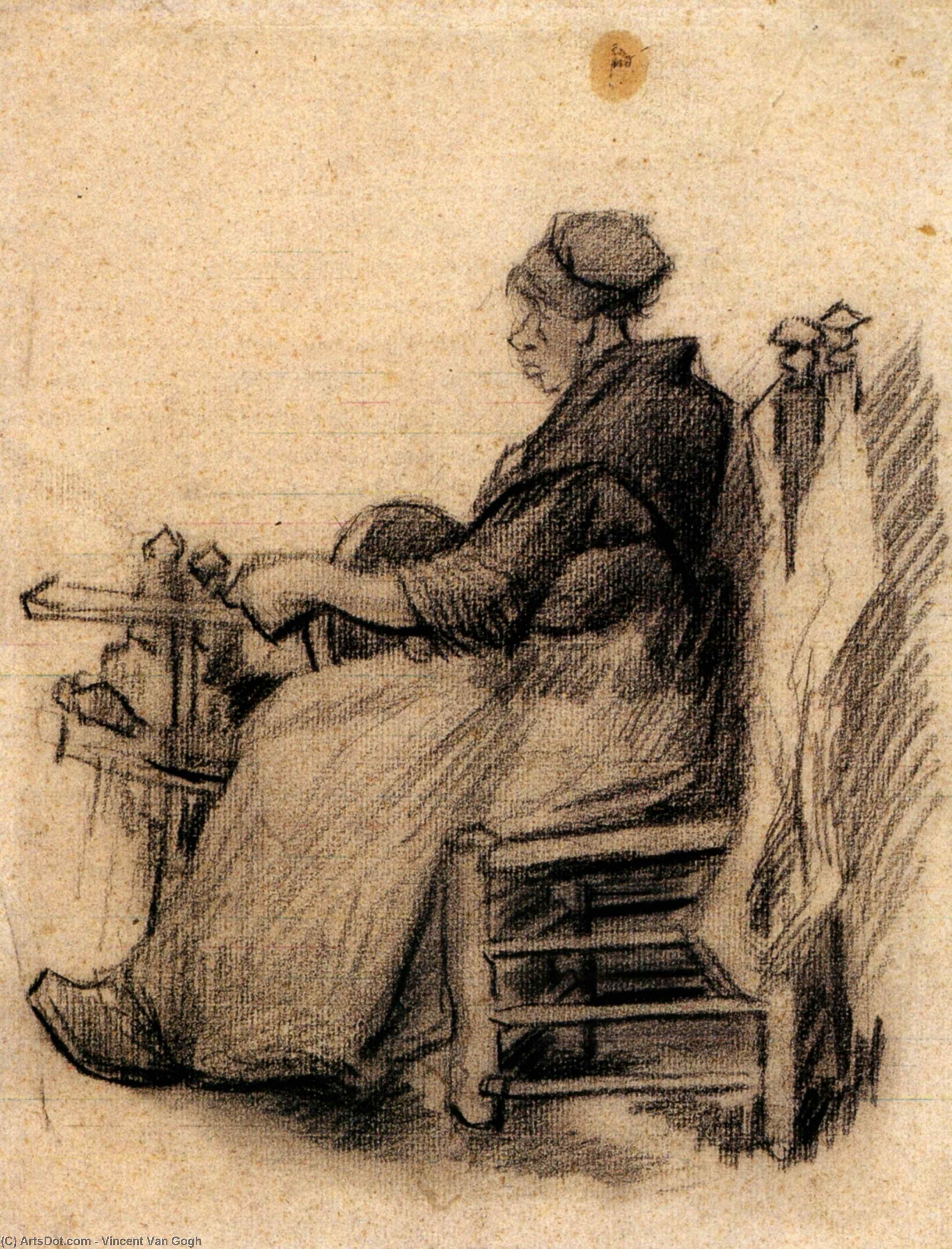 WikiOO.org - Encyclopedia of Fine Arts - Festés, Grafika Vincent Van Gogh - Woman Winding Yarn