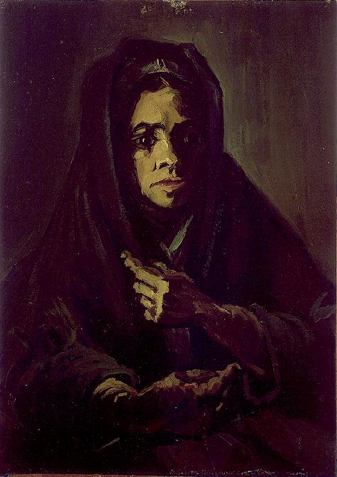 WikiOO.org - Enciclopédia das Belas Artes - Pintura, Arte por Vincent Van Gogh - Woman with a Mourning Shawl