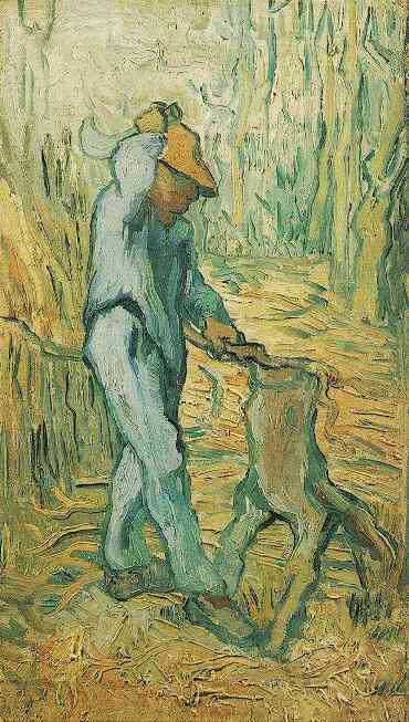 WikiOO.org - אנציקלופדיה לאמנויות יפות - ציור, יצירות אמנות Vincent Van Gogh - Woodcutter after Millet, The