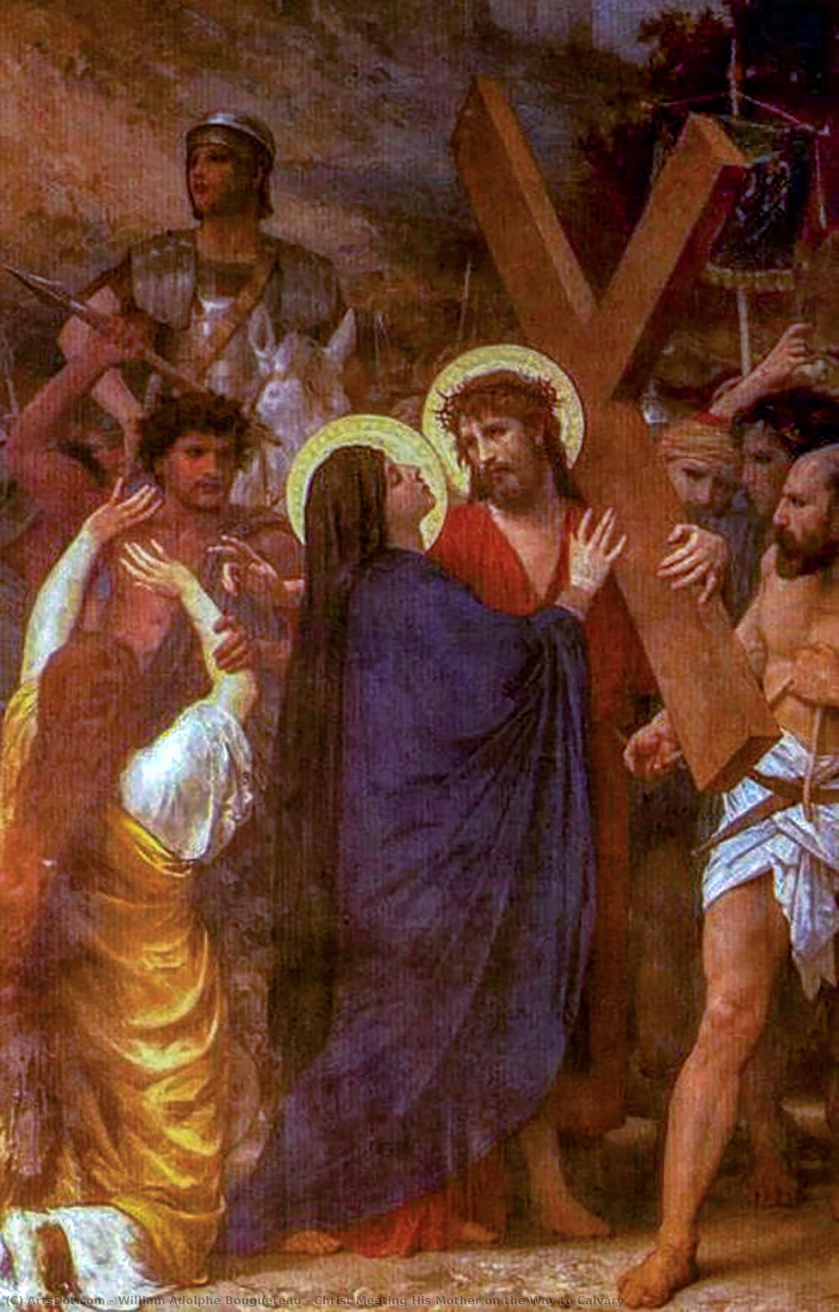 WikiOO.org – 美術百科全書 - 繪畫，作品 William Adolphe Bouguereau - 基督在cal髅地的路上遇见他的母亲