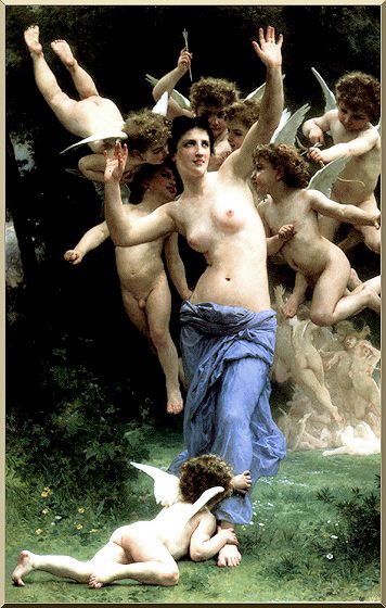 Wikioo.org – La Enciclopedia de las Bellas Artes - Pintura, Obras de arte de William Adolphe Bouguereau - Invasora Cupid's Reino