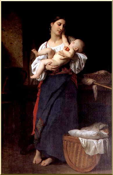 Wikioo.org - The Encyclopedia of Fine Arts - Painting, Artwork by William Adolphe Bouguereau - Maternal Admiration