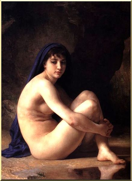 WikiOO.org - Encyclopedia of Fine Arts - Målning, konstverk William Adolphe Bouguereau - Seated Nude