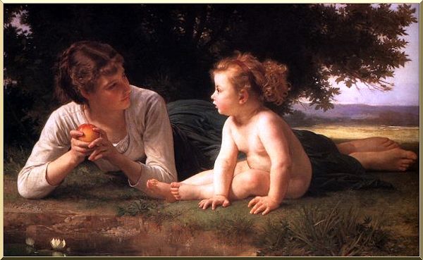 Wikioo.org – L'Encyclopédie des Beaux Arts - Peinture, Oeuvre de William Adolphe Bouguereau - la tentation