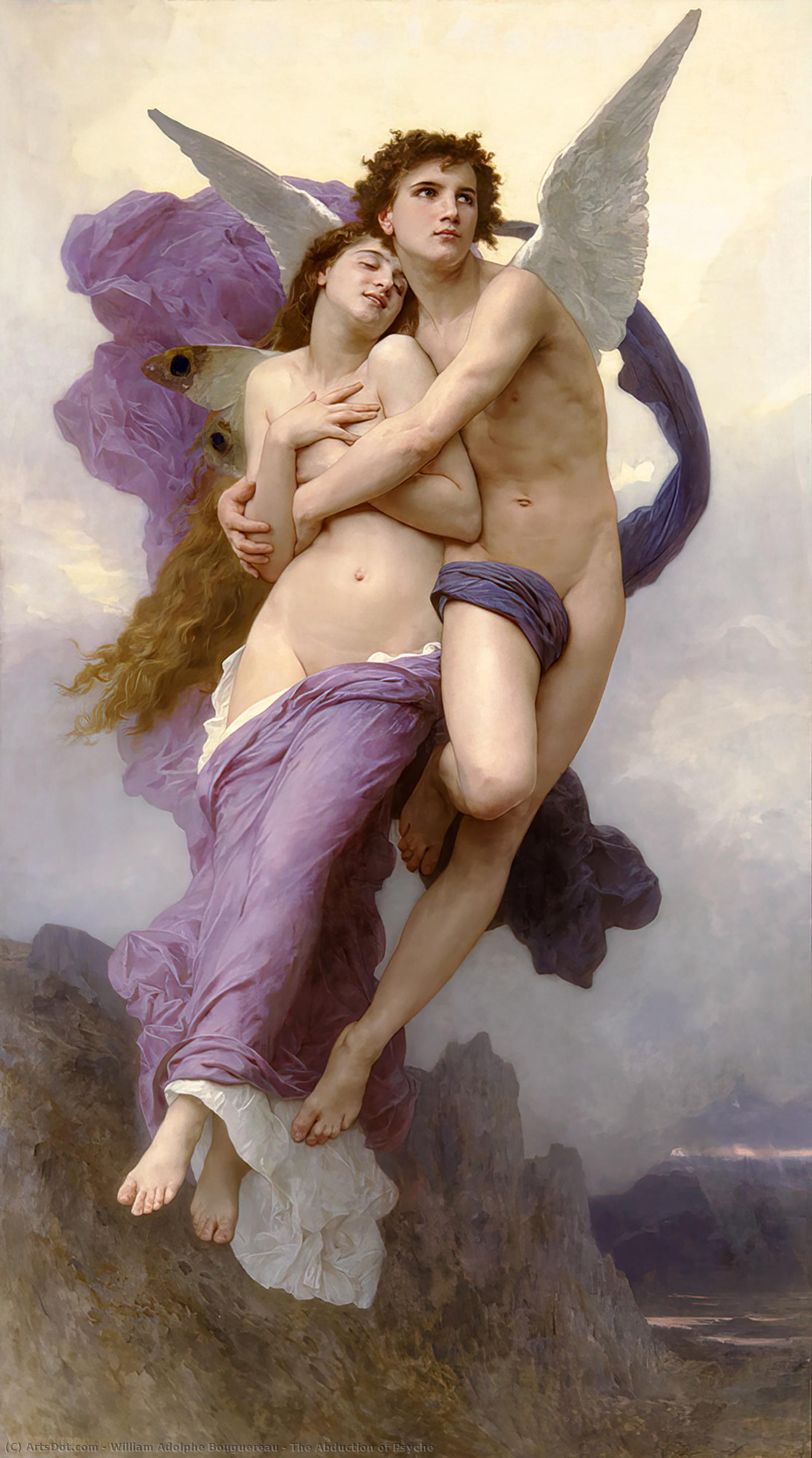 Wikioo.org - The Encyclopedia of Fine Arts - Painting, Artwork by William Adolphe Bouguereau - The Abduction of Psyche