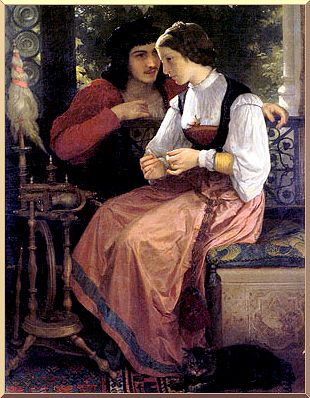 Wikioo.org - The Encyclopedia of Fine Arts - Painting, Artwork by William Adolphe Bouguereau - The Proposal