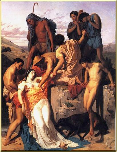 WikiOO.org - Enciklopedija dailės - Tapyba, meno kuriniai William Adolphe Bouguereau - Zenobia Found by Shepherds on the Banks of the Araxes
