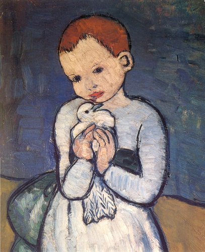 Wikioo.org – L'Enciclopedia delle Belle Arti - Pittura, Opere di Pablo Picasso - particolare del bambino con una colomba ( ragazzo con una colomba )