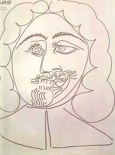 Wikioo.org - The Encyclopedia of Fine Arts - Painting, Artwork by Pablo Picasso - Head of Musketeer