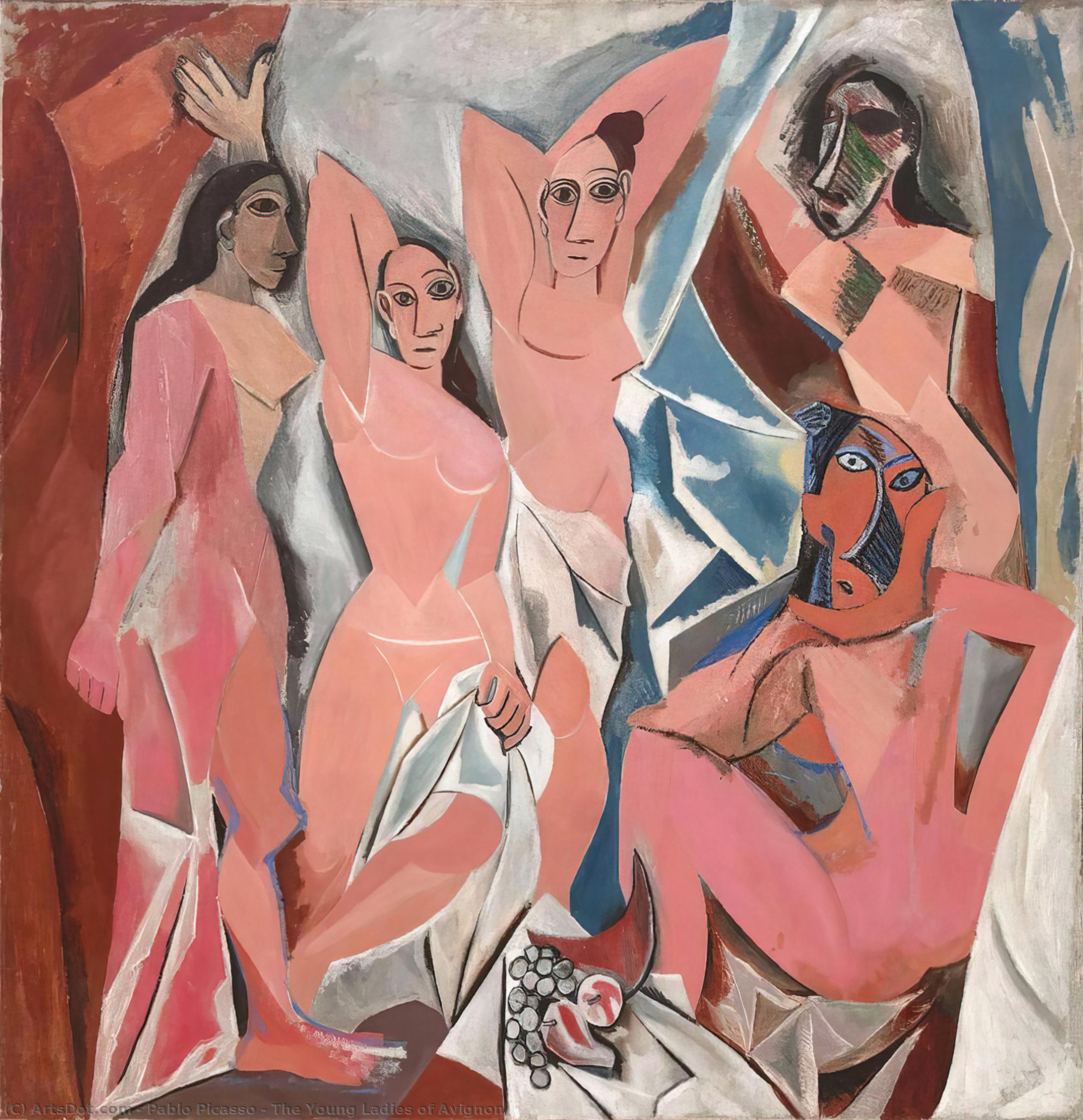 Wikoo.org - موسوعة الفنون الجميلة - اللوحة، العمل الفني Pablo Picasso - The Young Ladies of Avignon