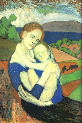 Wikioo.org – La Enciclopedia de las Bellas Artes - Pintura, Obras de arte de Pablo Picasso - Madre y el Niño
