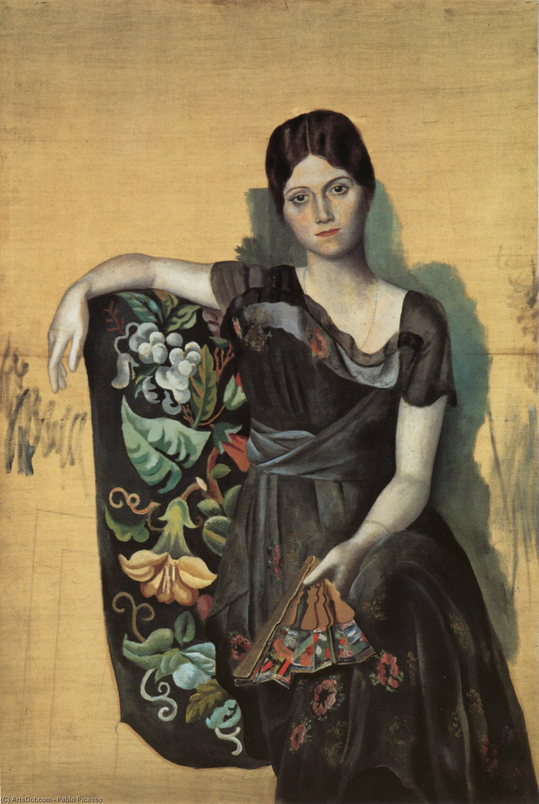 WikiOO.org - Encyclopedia of Fine Arts - Festés, Grafika Pablo Picasso - Portrait of Olga in an Armchair