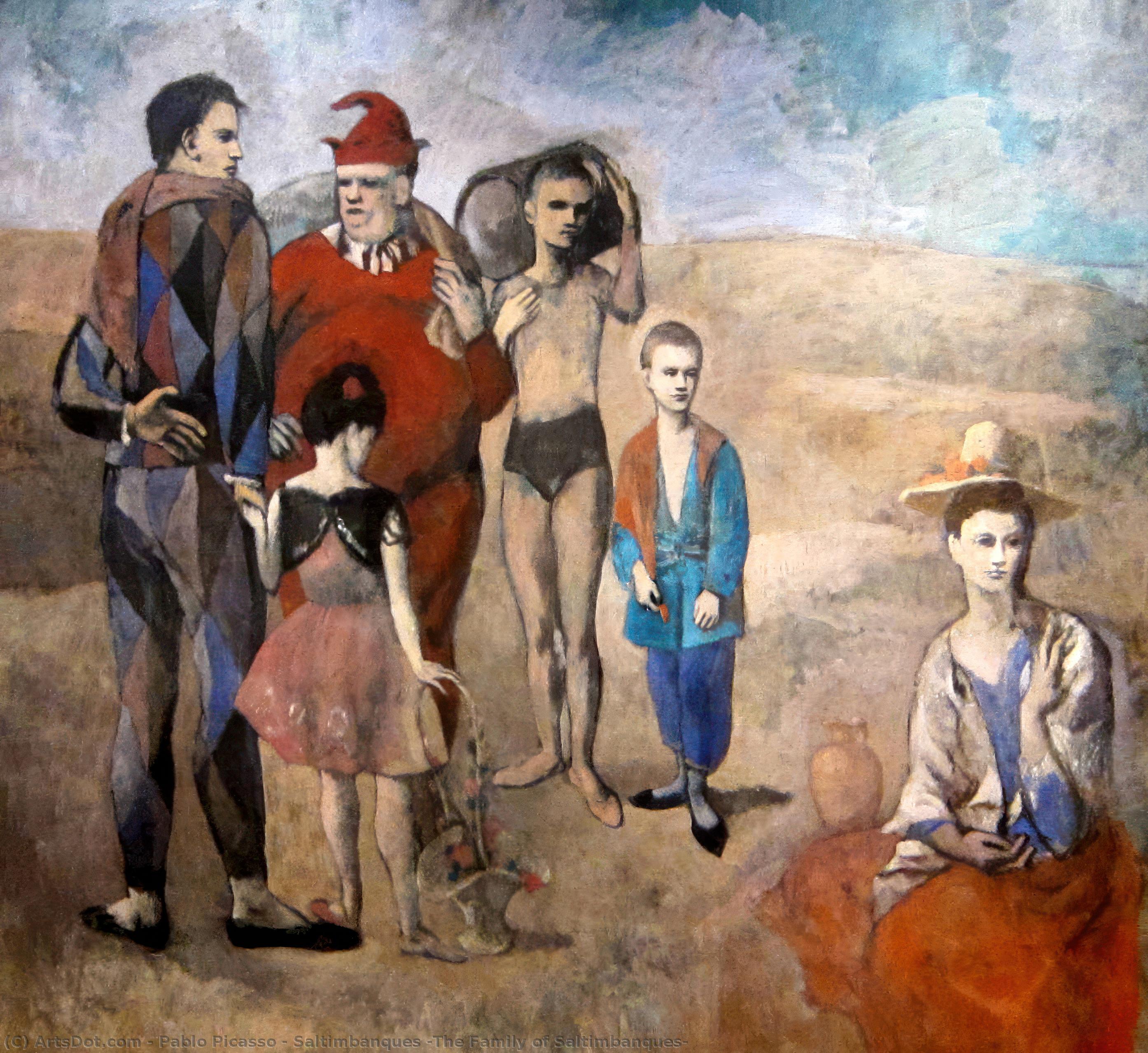 Wikioo.org - Die Enzyklopädie bildender Kunst - Malerei, Kunstwerk von Pablo Picasso - Saltimbanques ( die familie der saltimbanques )